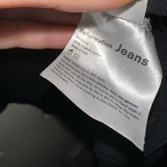 Reformation Jeans women’s black long sleeve front knot top M casual cotton - Picture 5 of 6